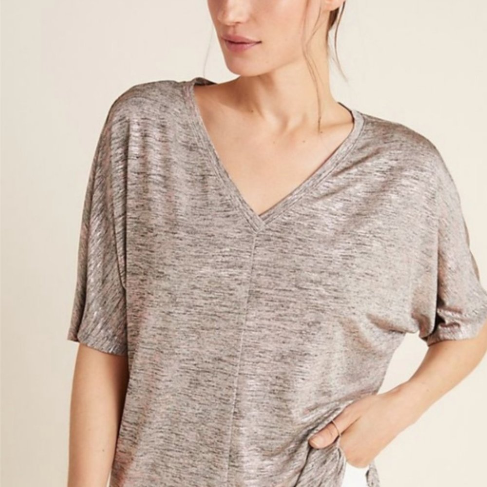 Anthropologie Radiant Top Silver